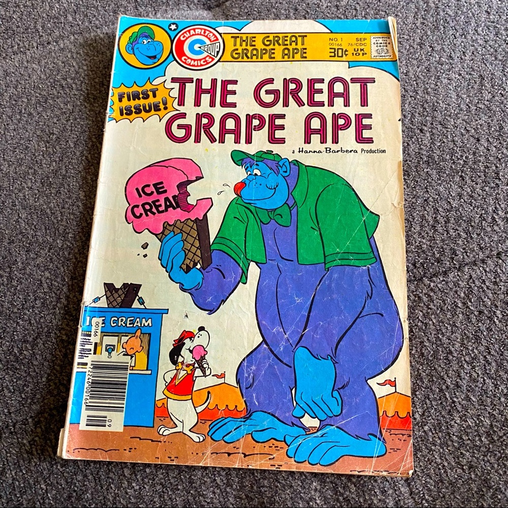 Vintage 1976 The Great Grape Ape Vol. 1 No. 1 Hanna Barbara Comic 30¢ Comic